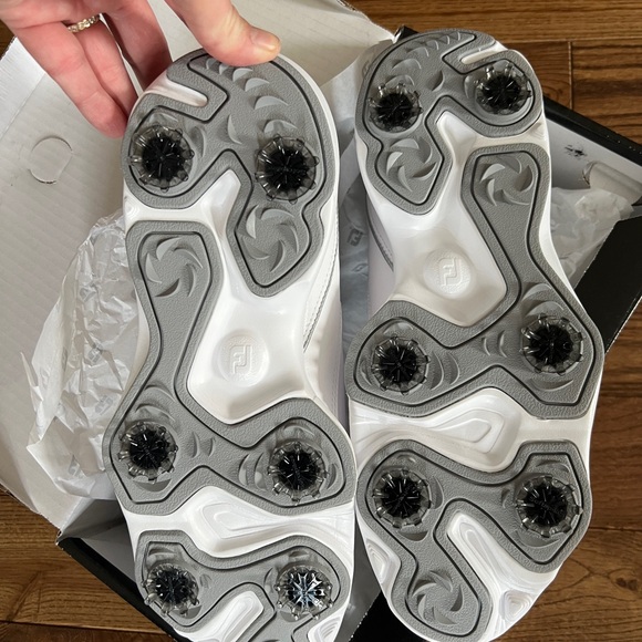 NEW Footjoy Sport LT Mens Size 11 M Golf Shoes Spikes 58084 White Gray - Picture 4 of 6